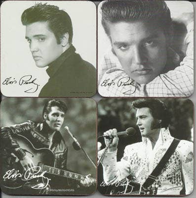 Elvis Blk & Wht Coaster